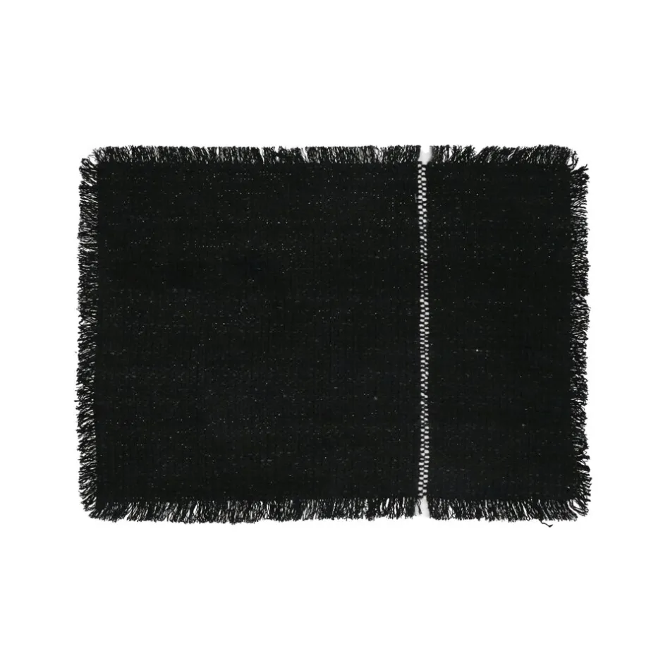 Pomax Linge De Table-FUSE - set de table - coton / viscose - L 48 x W 33 cm - noir