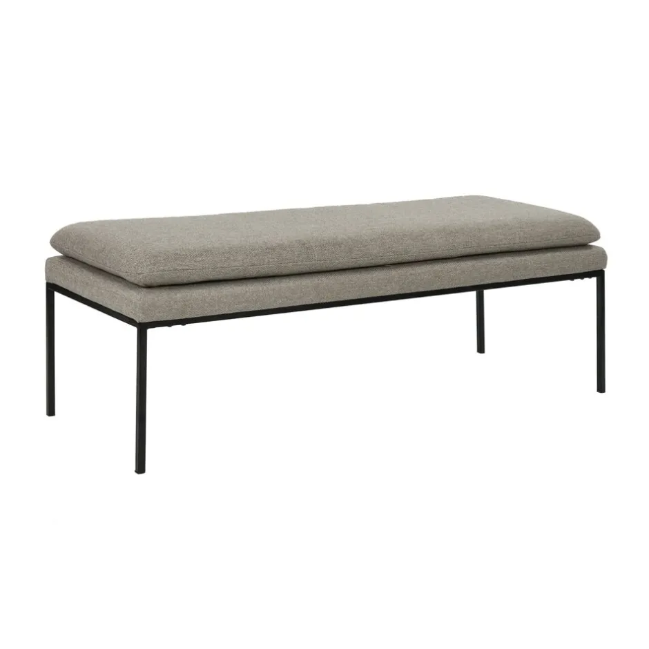 Pomax Bancs-GALLET - banc - polyester / fer - L 122 x W 46 x H 43 cm - taupe