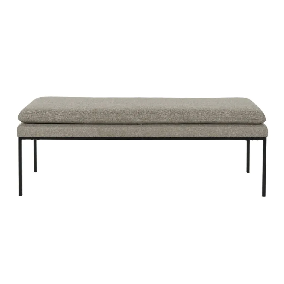 Pomax Bancs-GALLET - banc - polyester / fer - L 122 x W 46 x H 43 cm - taupe