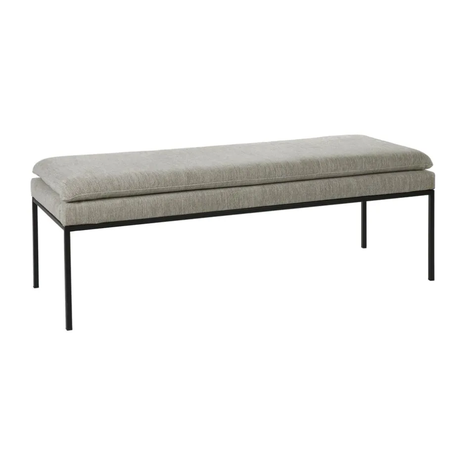 Pomax Bancs-GALLET - banc - polyester / métal - L 122 x W 46 x H 43 cm - gris