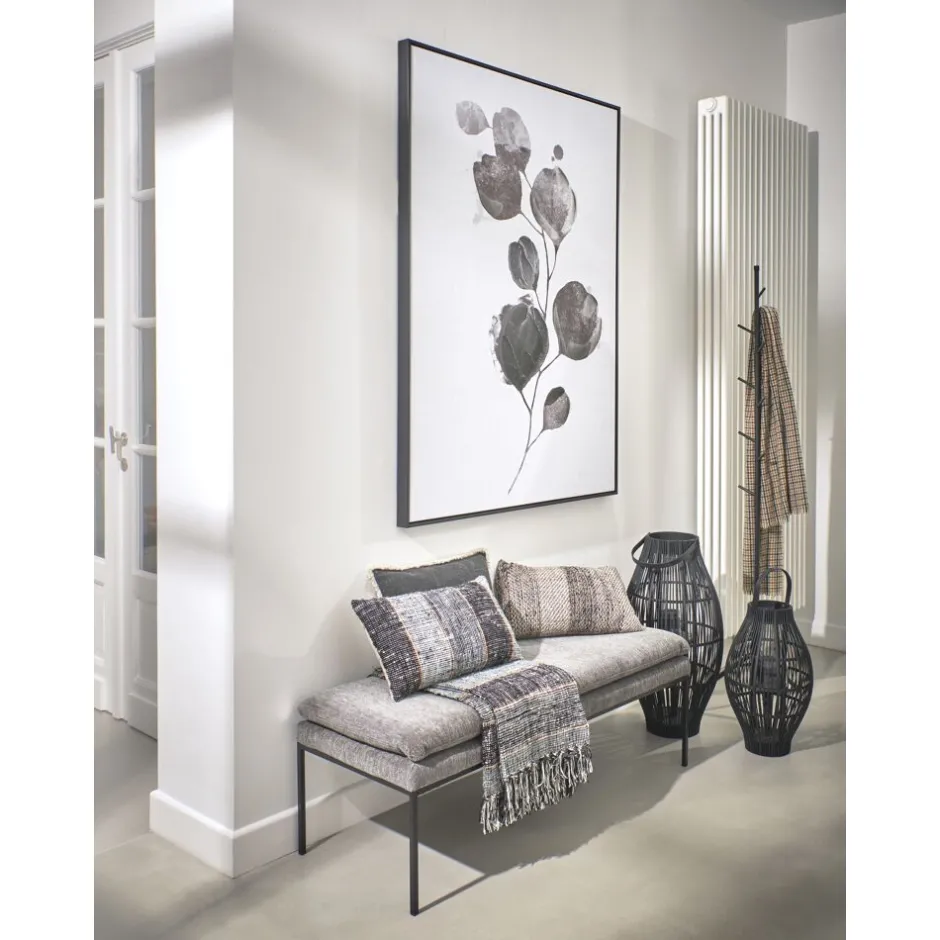 Pomax Bancs-GALLET - banc - polyester / métal - L 122 x W 46 x H 43 cm - gris