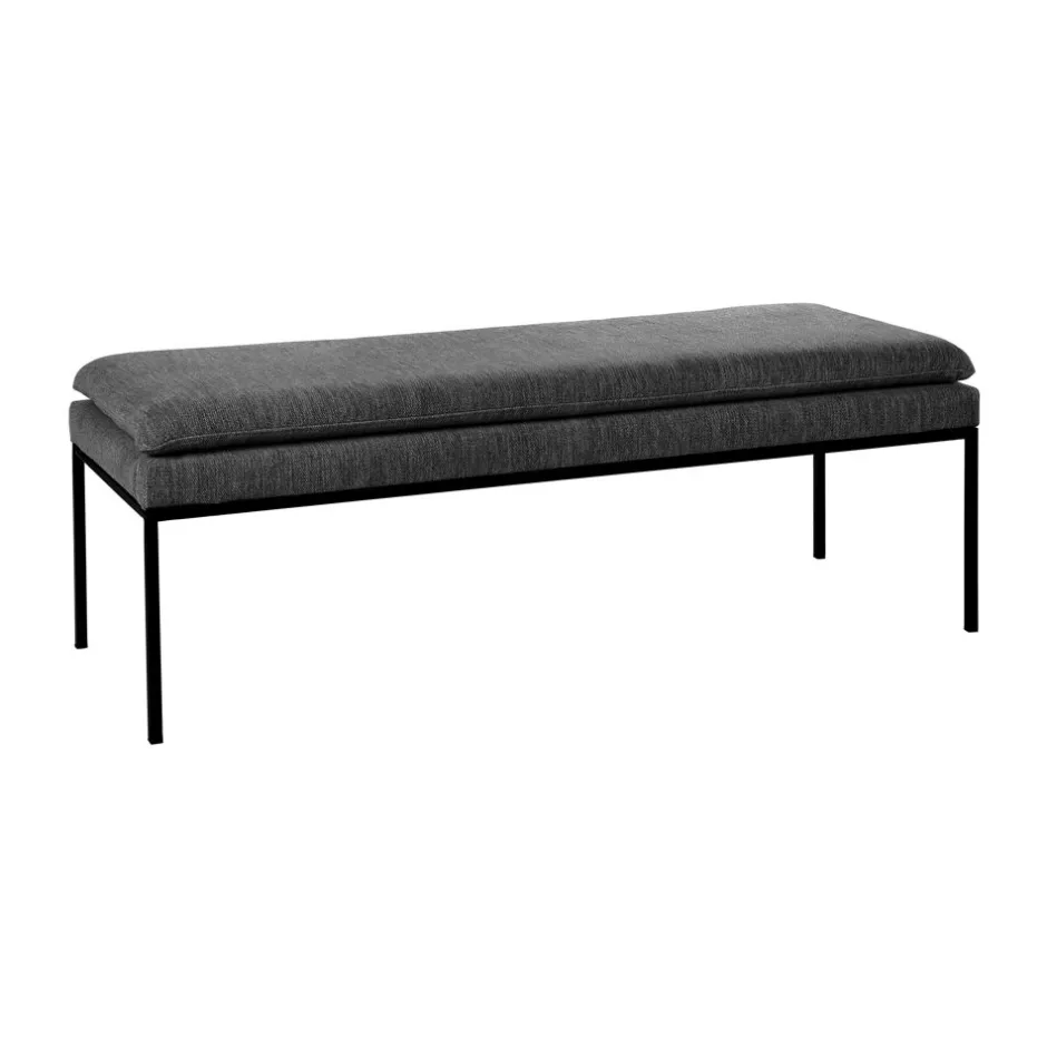 Pomax Bancs-GALLET - banc - polyester / métal - L 122 x W 46 x H 43 cm - noir