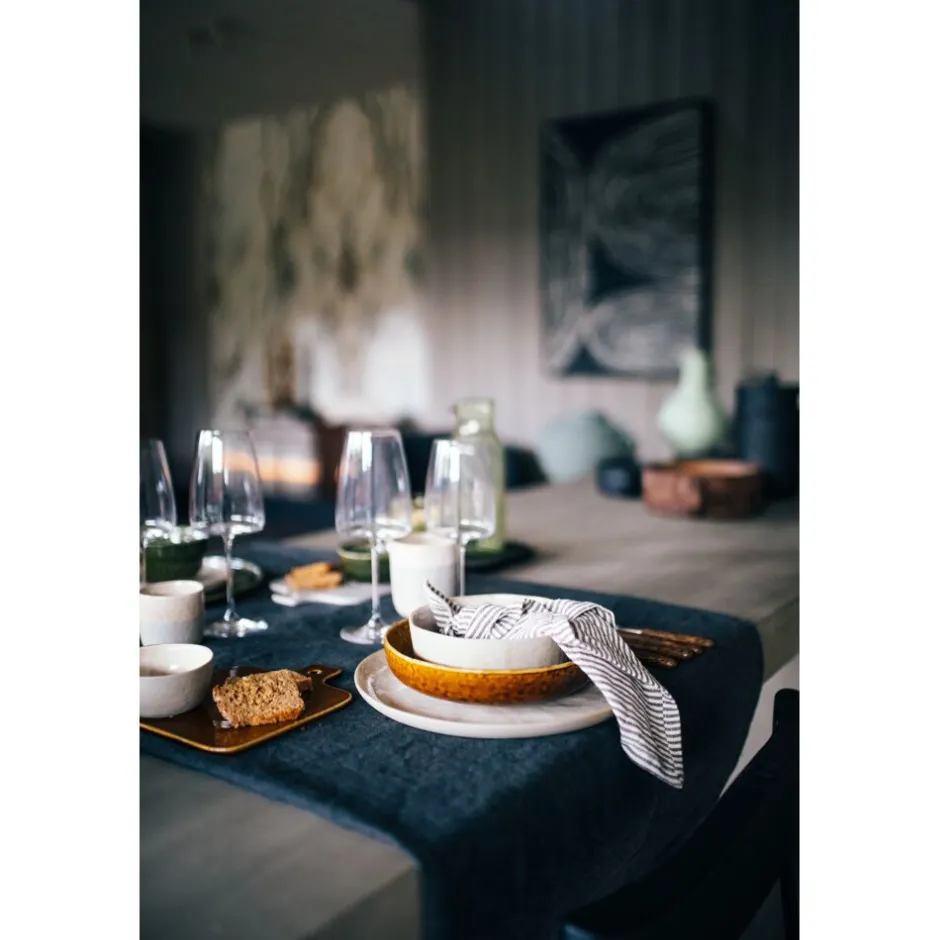 Pomax Linge De Table-GENOVA - set/3 serviettes - lin délavé - L 40 x W 40 cm - brun