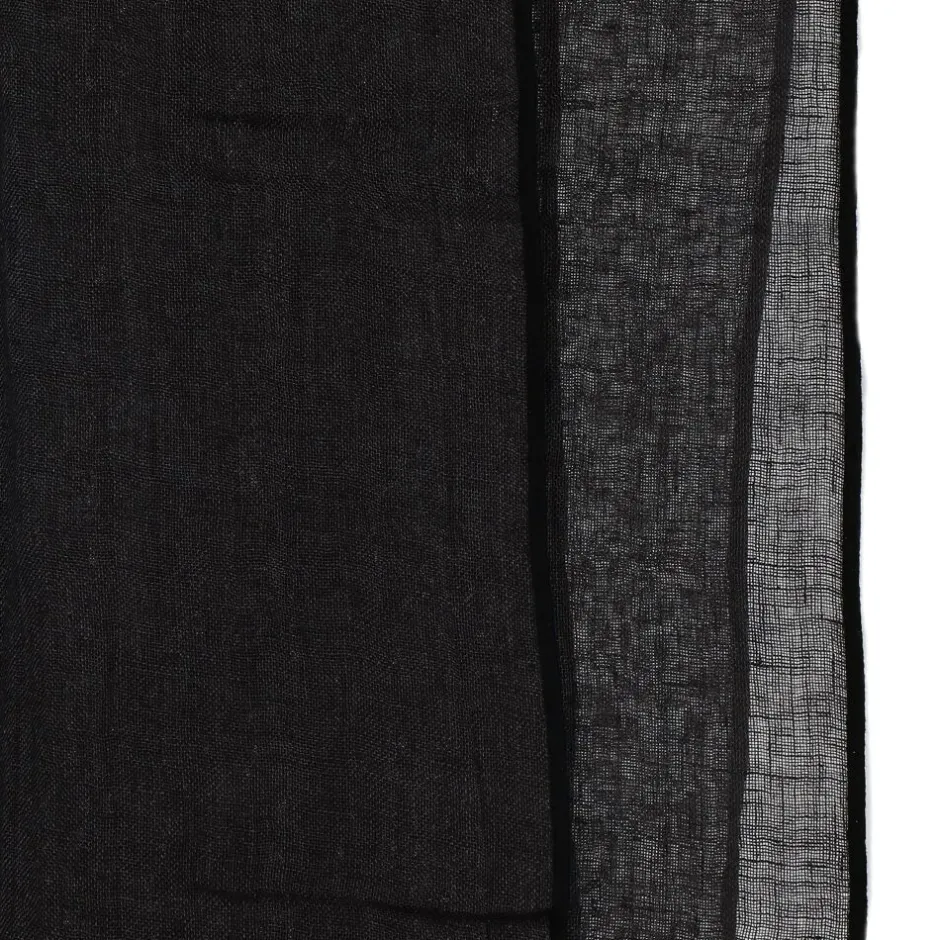 Pomax Plaids-GRISHA - plaid/nappe de table/rideau - lin - L 300 x W 140 cm - noir