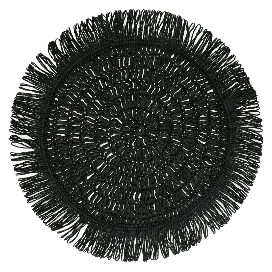 Pomax Linge De Table-GYULA - set de table - papier - DIA 40 cm - noir