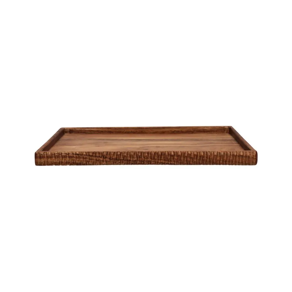 Pomax Plateaux-HOMMAGE - plateau - bois d'acacia - L 40 x W 32 x H 2,5 cm - noyer