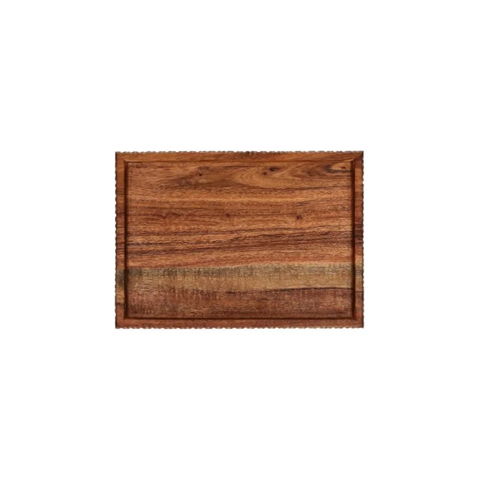 Pomax Plateaux-HOMMAGE - plateau - bois d'acacia - L 28 x W 20 x H 2,5 cm - noyer