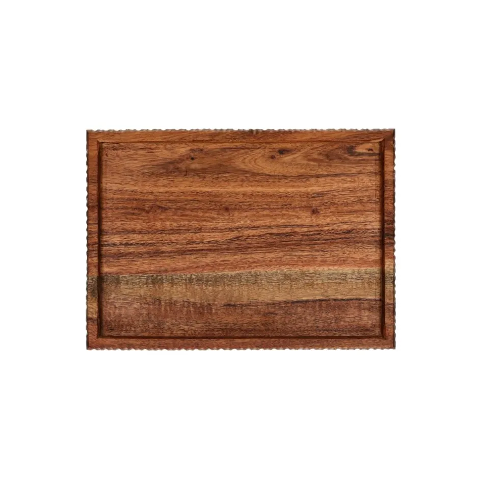 Pomax Plateaux-HOMMAGE - plateau - bois d'acacia - L 34 x W 26 x H 2,5 cm - noyer