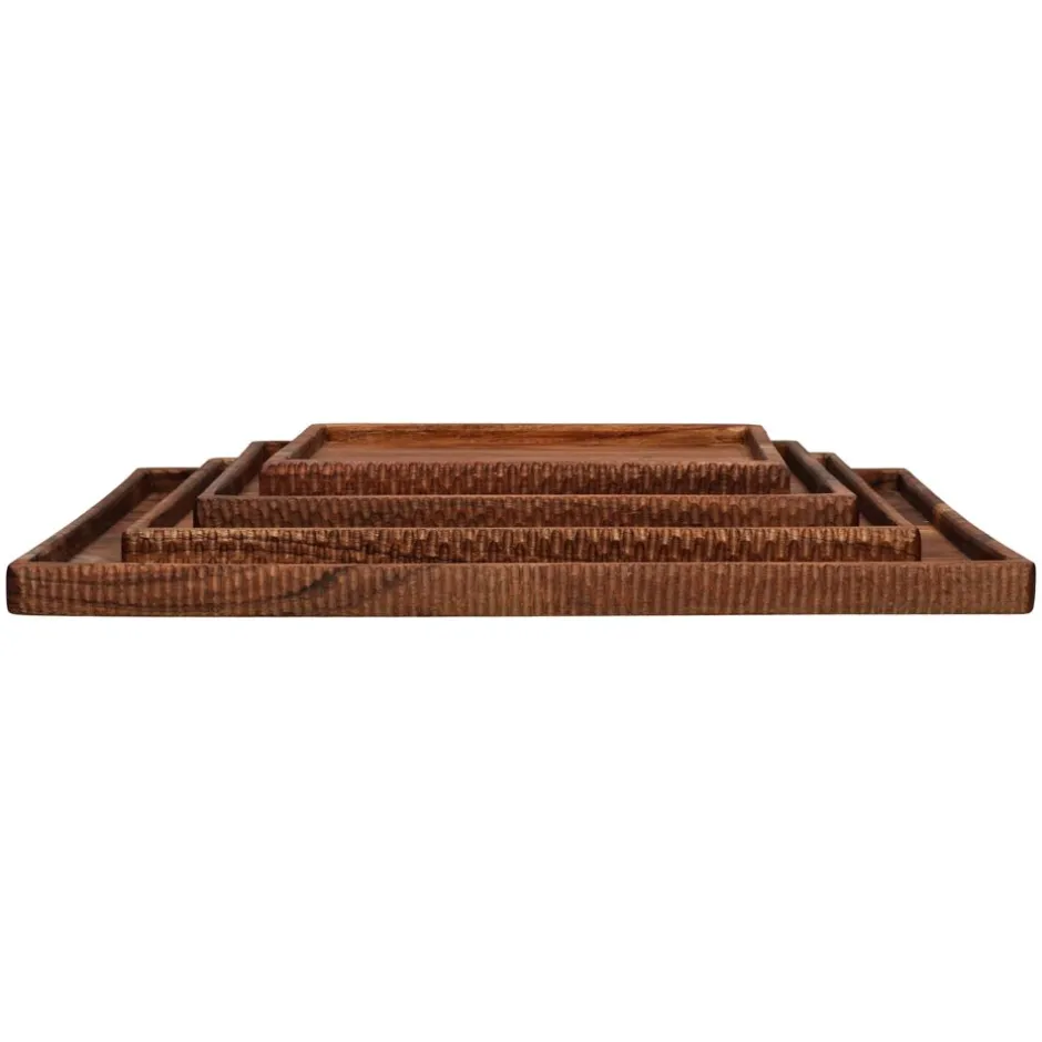 Pomax Plateaux-HOMMAGE - plateau - bois d'acacia - L 28 x W 20 x H 2,5 cm - noyer