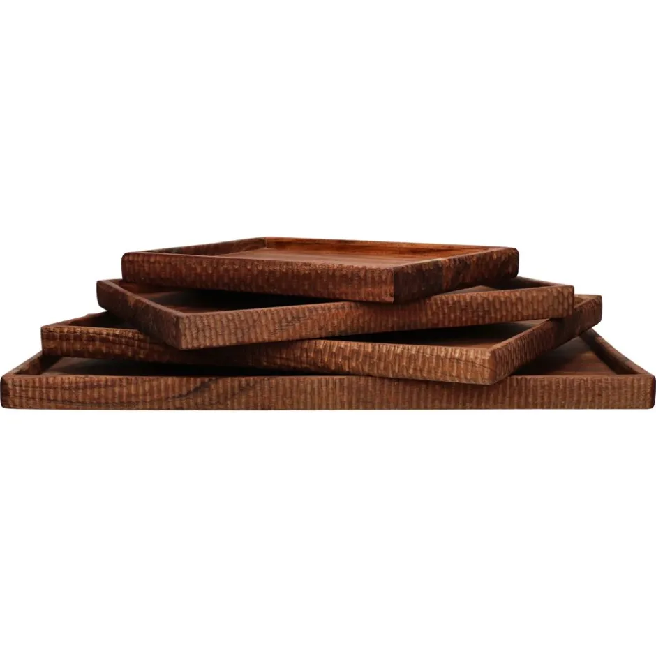 Pomax Plateaux-HOMMAGE - plateau - bois d'acacia - L 40 x W 32 x H 2,5 cm - noyer
