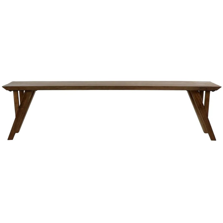 Pomax Bancs-HOPPER - banc - bois d'acacia - L 180 x W 40 x H 45 cm - noyer