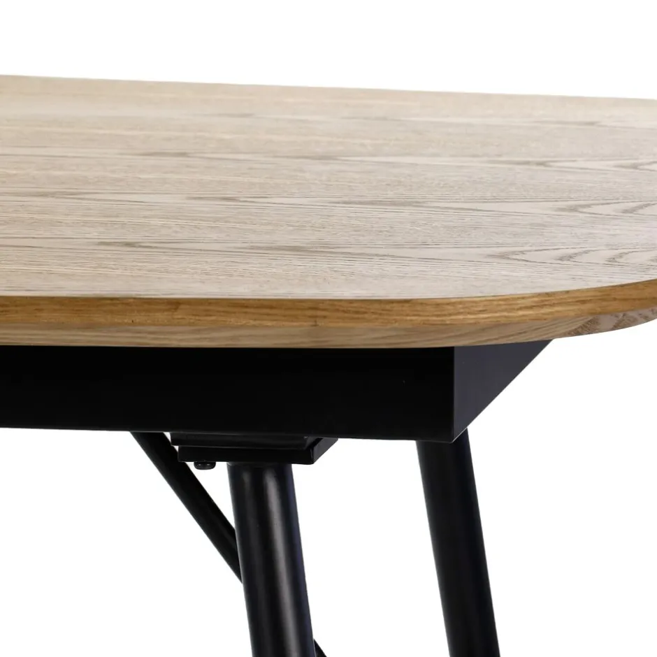 Pomax Tables-ITALO - table extensible - mdf / placage de bois / métal - L 180/230 x W 105 x H 76 cm - naturel