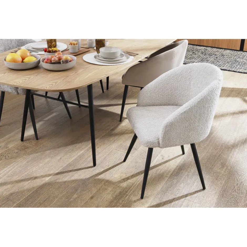 Pomax Tables-ITALO - table extensible - mdf / placage de bois / métal - L 180/230 x W 105 x H 76 cm - naturel