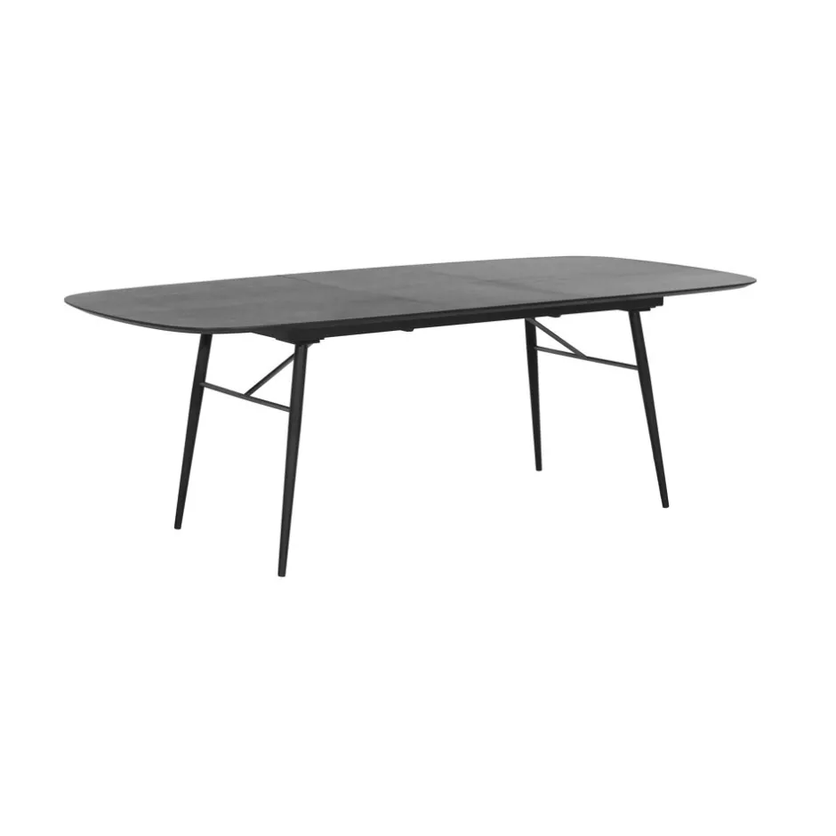 Pomax Tables-ITALO - table extensible - mdf / placage de bois / métal - L 180/230 x W 105 x H 76 cm - noir