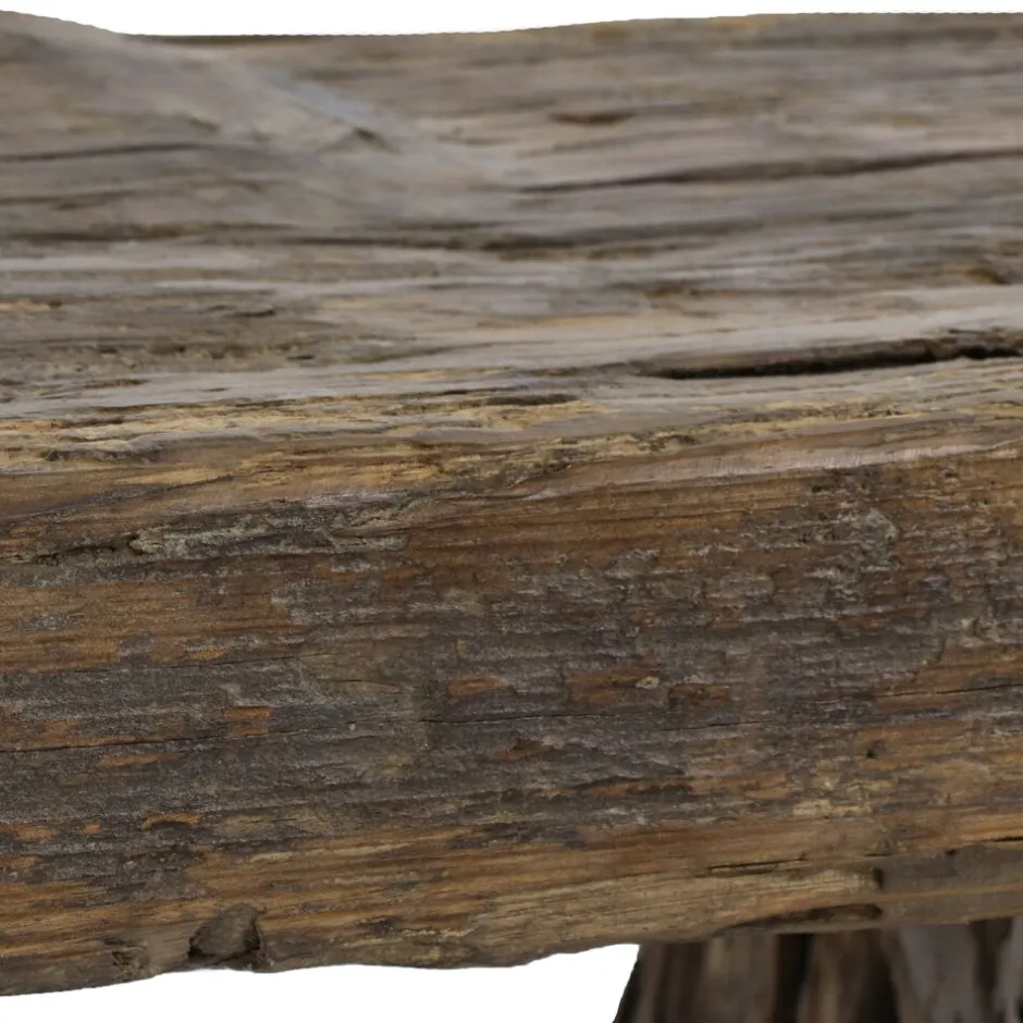 Pomax Bancs-JASON - banc de dormeur - bois récupéré - L 116 x W 42 x H 50 cm - brun