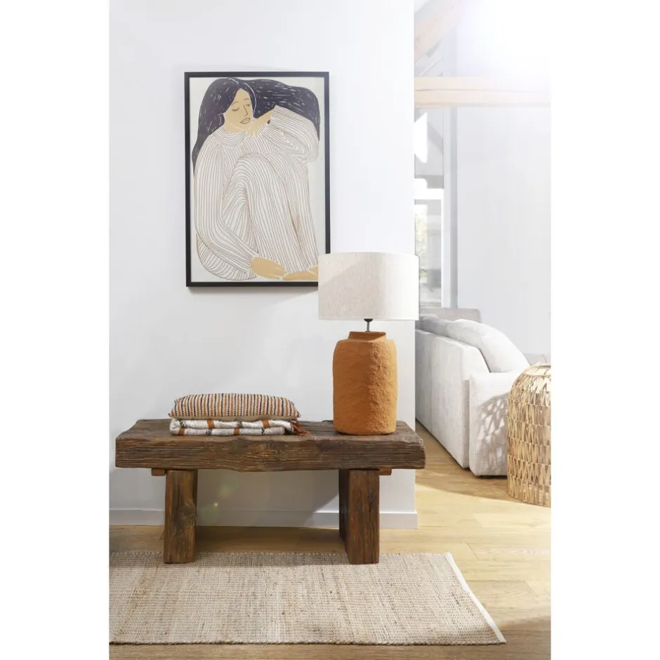 Pomax Bancs-JASON - banc de dormeur - bois récupéré - L 116 x W 42 x H 50 cm - brun