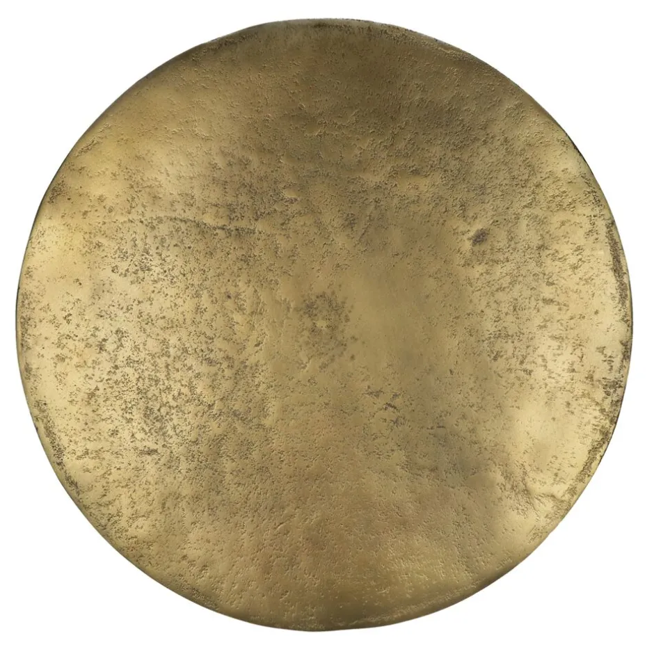 Pomax Tables Basses | Tables-JIVE - set/2 bouts de canapé - aluminium / acier inoxydable - DIA 36 x H 47/57 cm - brass