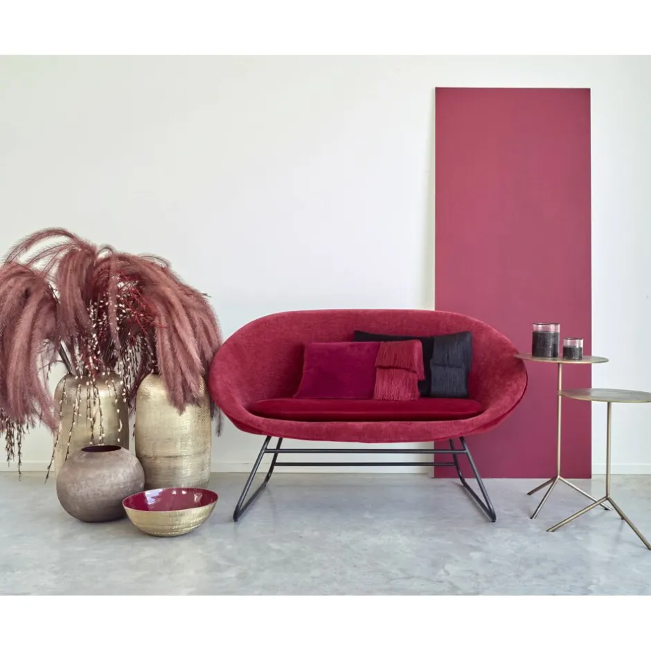 Pomax Tables Basses | Tables-JIVE - set/2 bouts de canapé - aluminium / acier inoxydable - DIA 36 x H 47/57 cm - brass