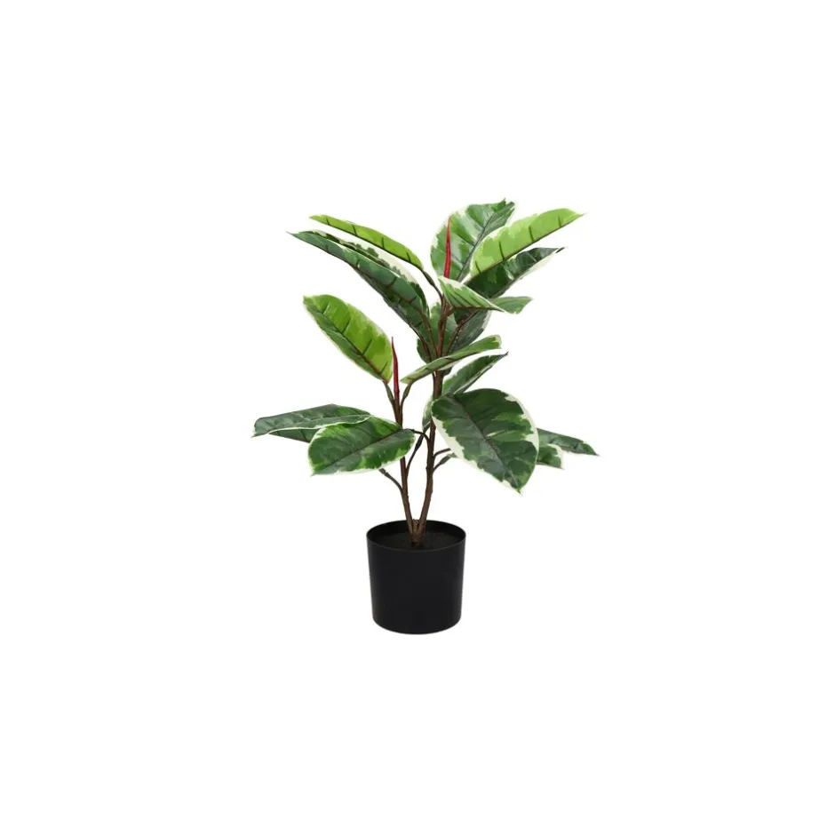 Pomax Plantes-JUNGLE FEVER - plante artificielle en pot - synthétique / métal - H 60 cm - vert