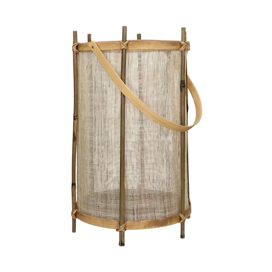 Pomax Lanternes-KASAI - set/3 lanternes - bambou / lin - DIA 13/18,5/30,5 x H 24/36,5/50,5 cm - naturel