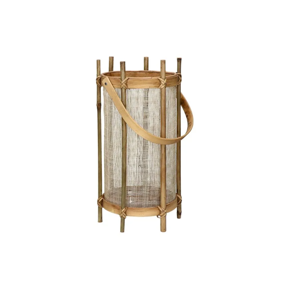 Pomax Lanternes-KASAI - set/3 lanternes - bambou / lin - DIA 13/18,5/30,5 x H 24/36,5/50,5 cm - naturel