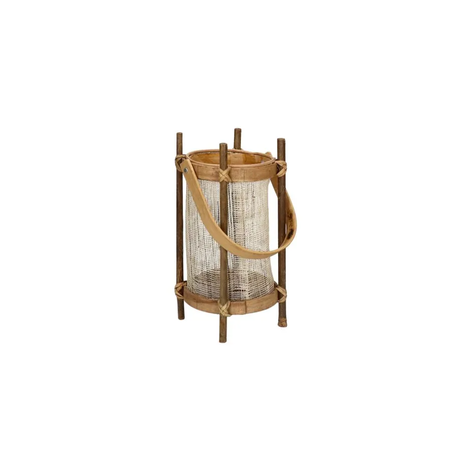 Pomax Lanternes-KASAI - set/3 lanternes - bambou / lin - DIA 13/18,5/30,5 x H 24/36,5/50,5 cm - naturel