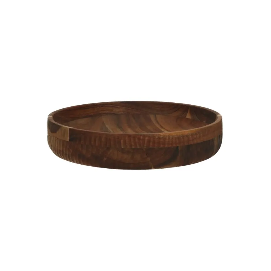 Pomax Saladiers / Plats À Servir-KERF - plat - bois d'acacia - bois de mangier - DIA 25 x H 5 cm - rouille