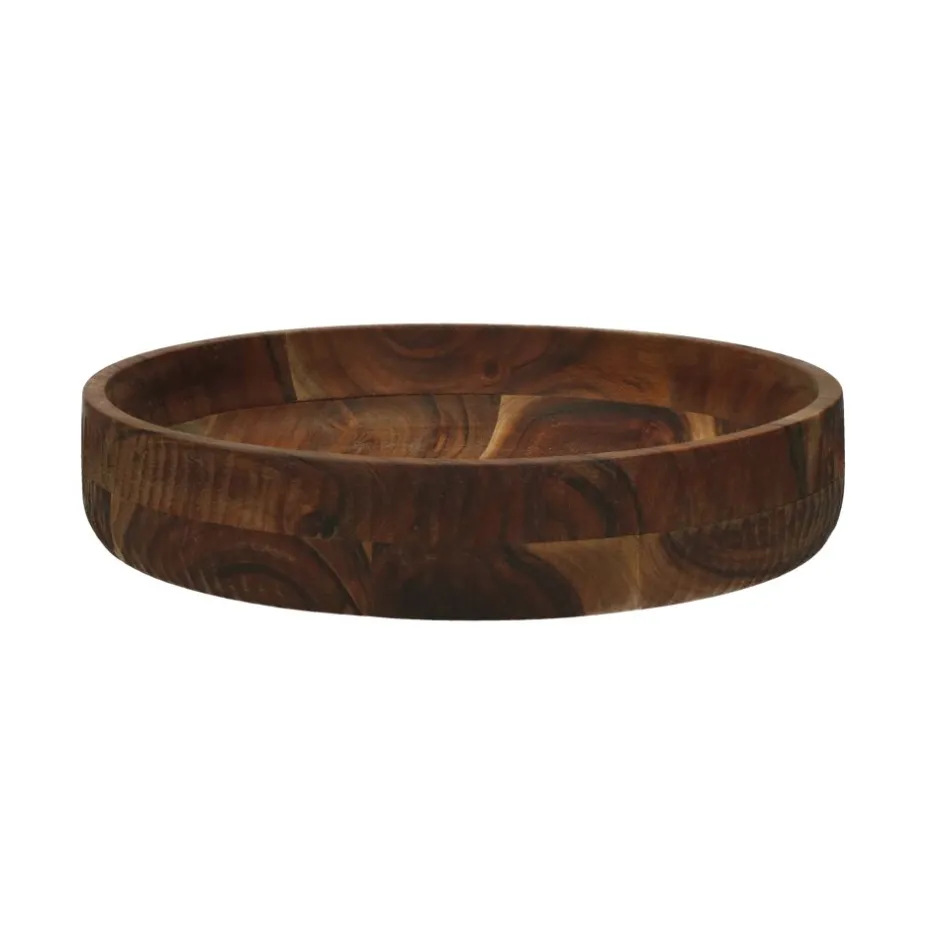 Pomax Saladiers / Plats À Servir-KERF - plat - bois d'acacia - bois de mangier - DIA 30 x H 6 cm - rouille