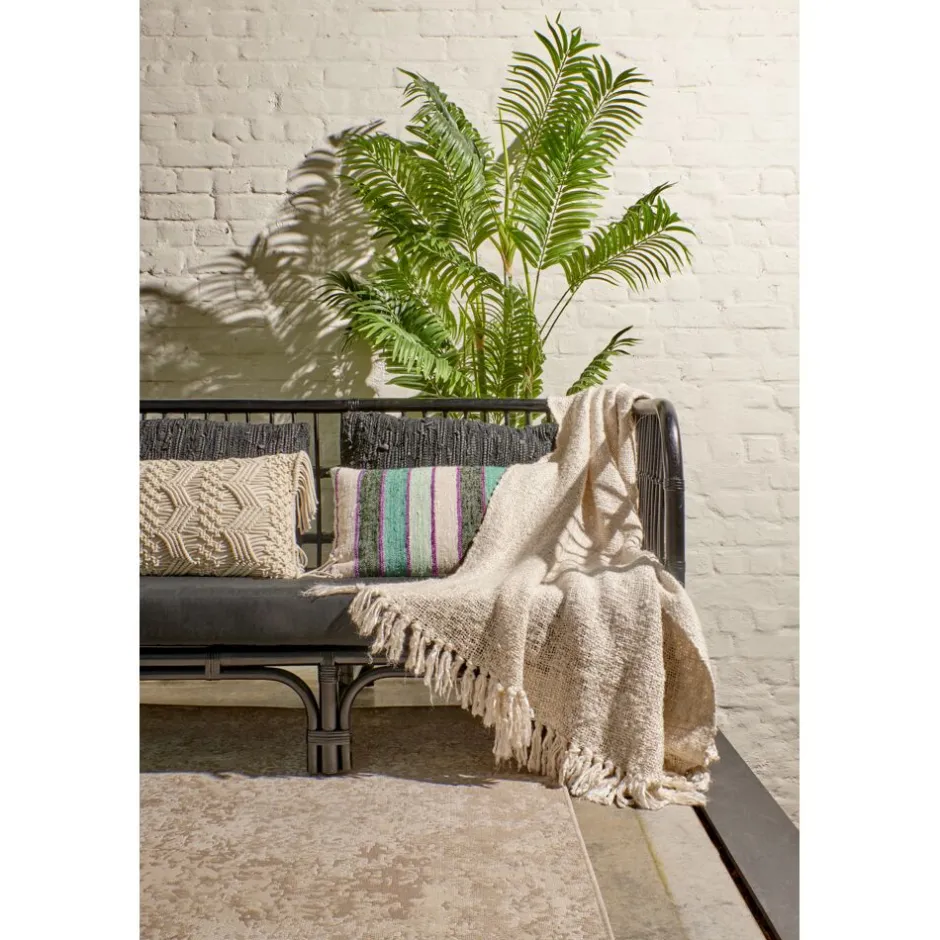 Pomax Coussins-KRETA - coussin - lin / viscose - L 50 x W 30 cm - mix de couleurs