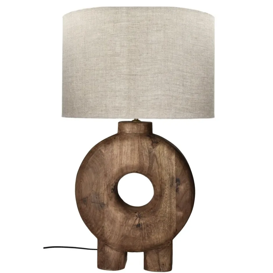 Pomax Lampes De Table-LAMPEDUSA - lampe de table - bois de mangier - DIA 48 x H 82 cm - brun