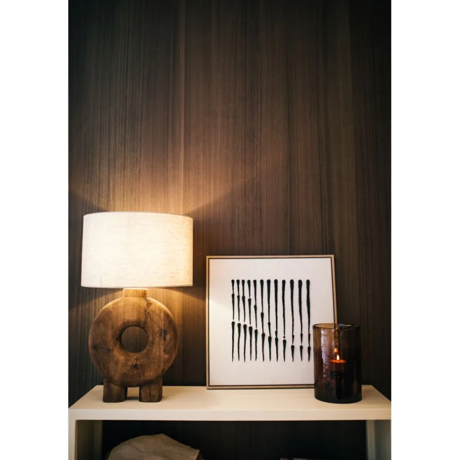 Pomax Lampes De Table-LAMPEDUSA - lampe de table - bois de mangier - DIA 48 x H 82 cm - brun