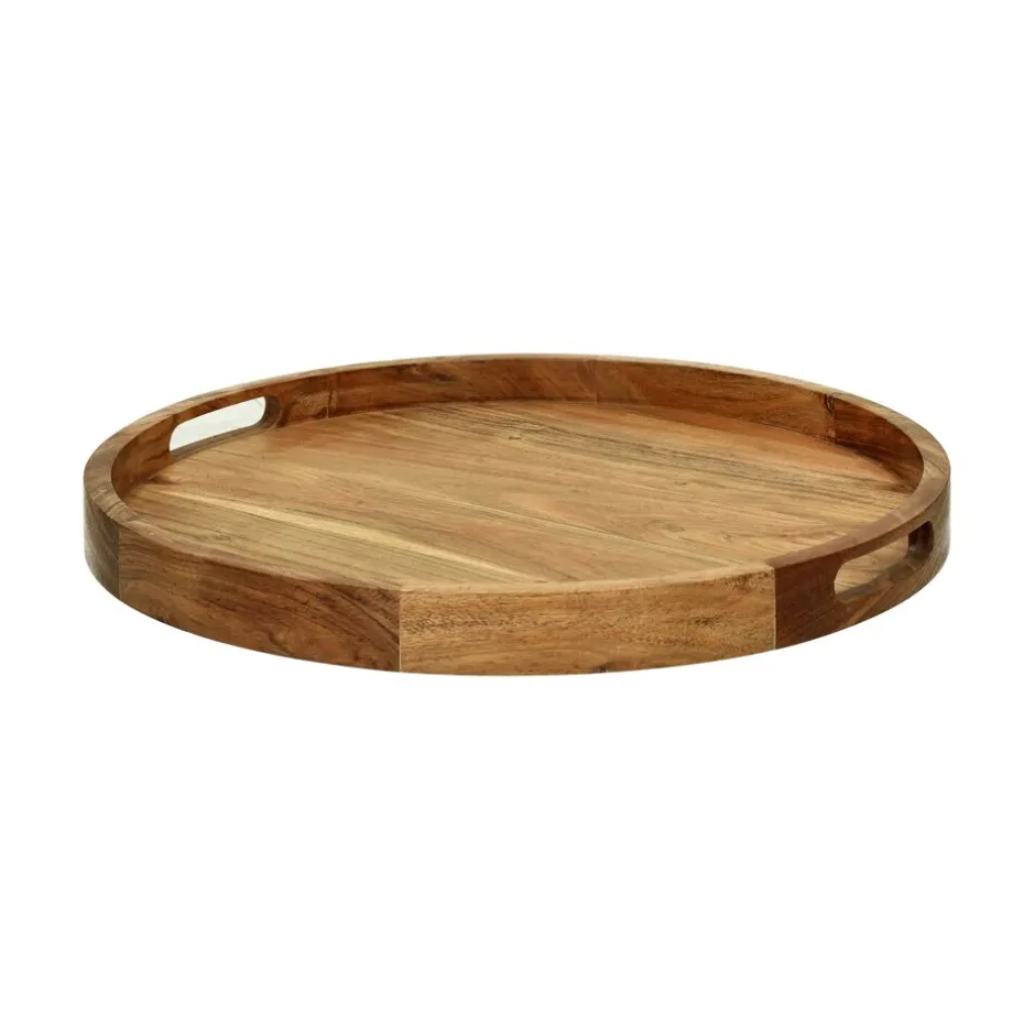 Pomax Concepts Modulaires-LAUREL - dessus de table / plateau - bois d'acacia - DIA 45 x H 4 cm - naturel
