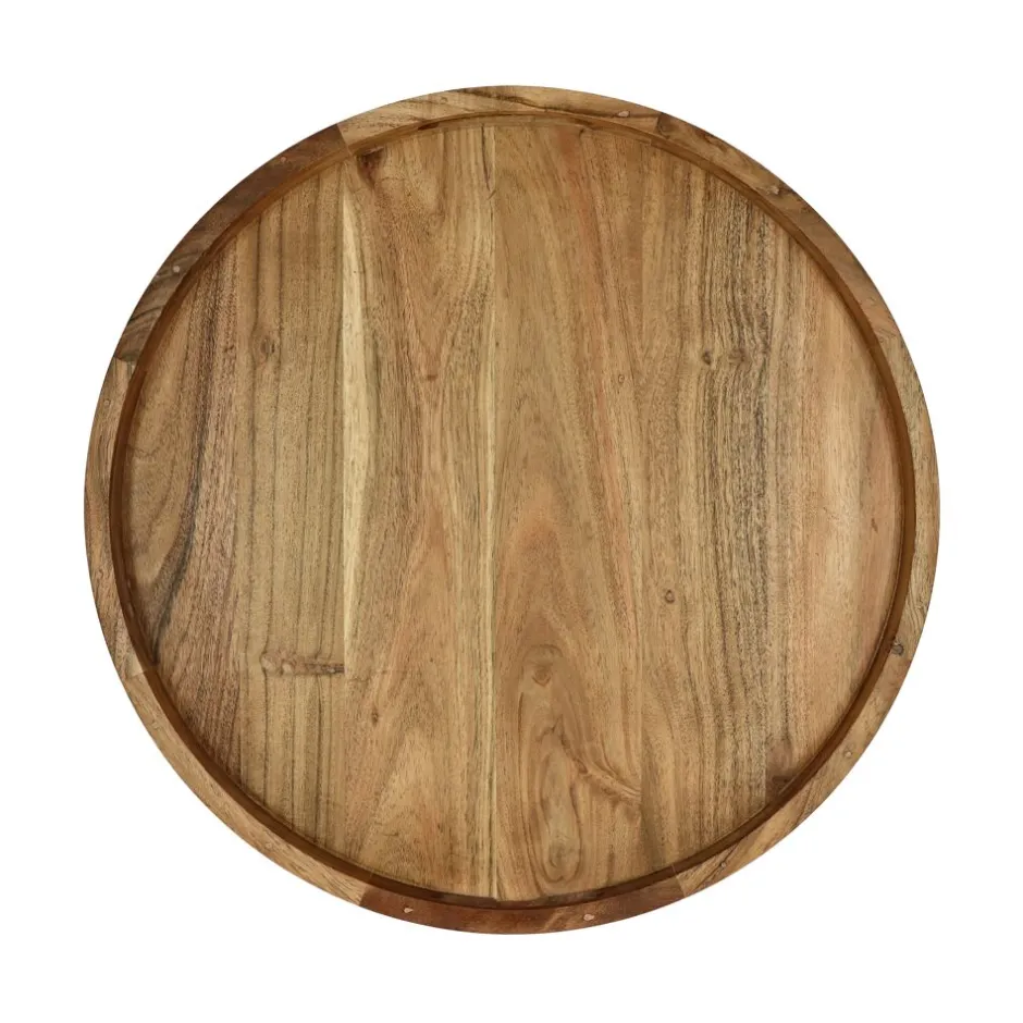 Pomax Concepts Modulaires-LAUREL - dessus de table / plateau - bois d'acacia - DIA 45 x H 4 cm - naturel