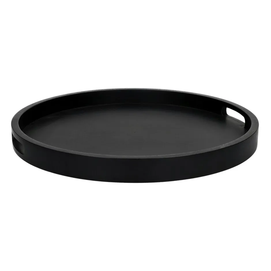 Pomax Concepts Modulaires-LAUREL - dessus de table / plateau - bois de mangier - DIA 55 x H 4 cm - noir
