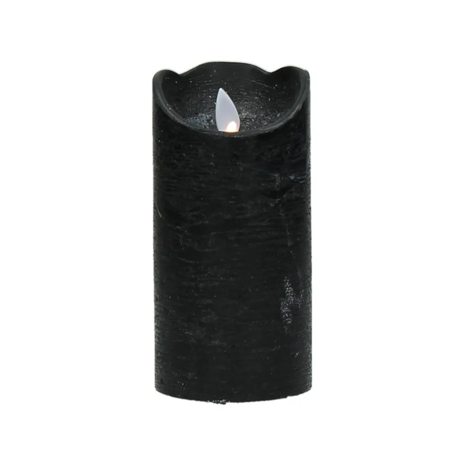 Pomax Bougies Led | Bougies-LED CANDLE - bougie led avec minuterie - synthétique - DIA 7 x H 14 cm - noir