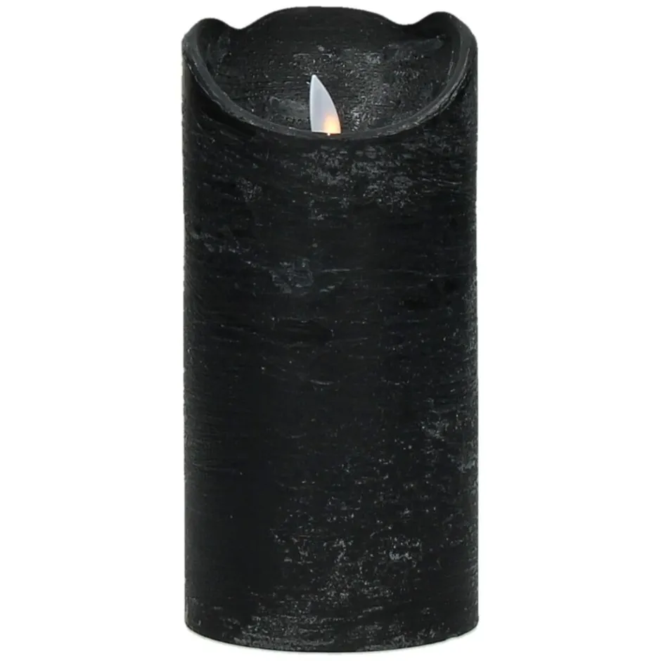 Pomax Bougies Led | Bougies-LED CANDLE - bougie led avec minuterie - synthétique - DIA 10 x H 18 cm - noir