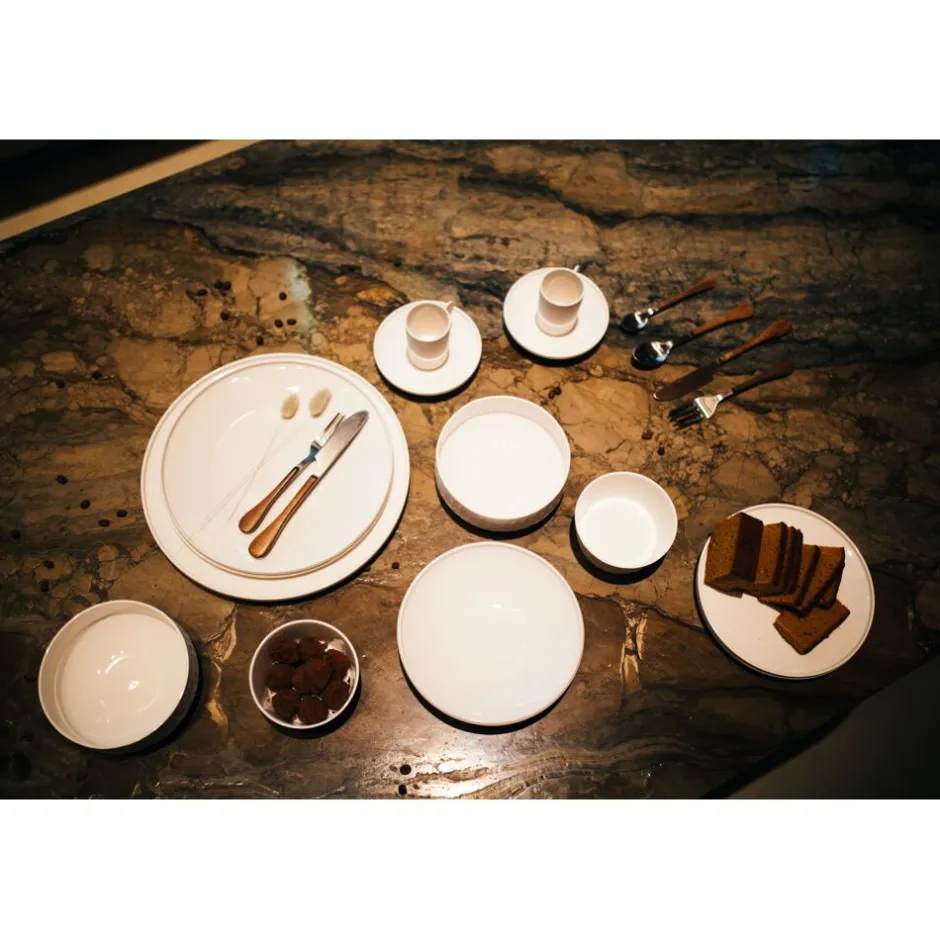 Pomax Vaisselle-LEGGERO - assiette de présentation - porcelaine - DIA 31 x H 2,3 cm - blanc