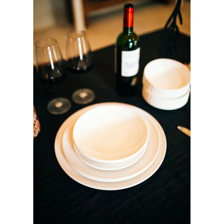 Pomax Vaisselle-LEGGERO - assiette plate - porcelaine - DIA 26 x H 2,2 cm - blanc