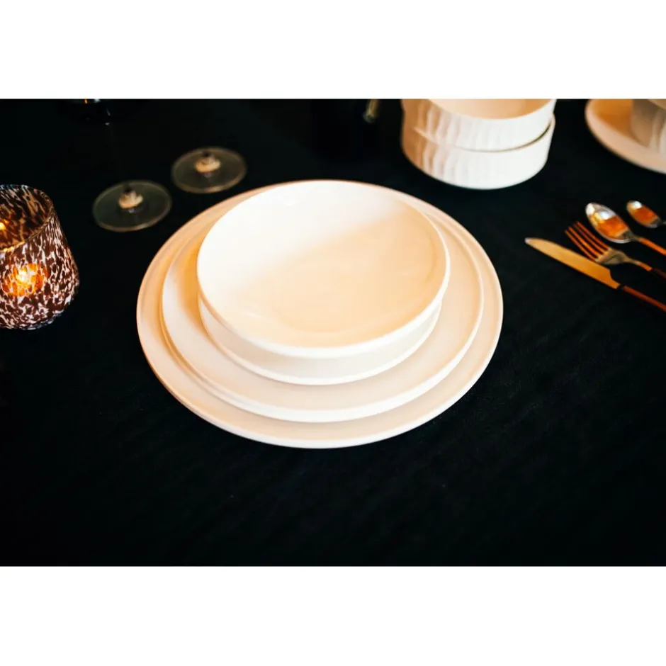 Pomax Vaisselle-LEGGERO - assiette plate - porcelaine - DIA 26 x H 2,2 cm - blanc