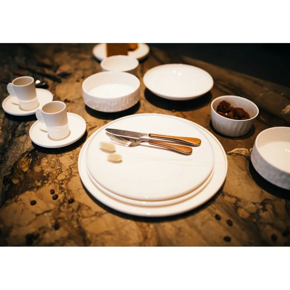 Pomax Vaisselle-LEGGERO - tasse & soucoupe - porcelaine - DIA 5,5/12,8 x H 7,5/2,5 cm - blanc