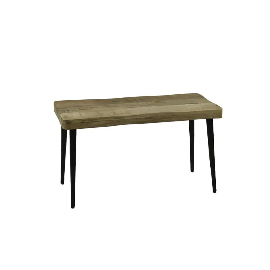 Pomax Bancs-LEGNO - banc - bois de mangier / métal - L 75 x W 35 x H 43 cm