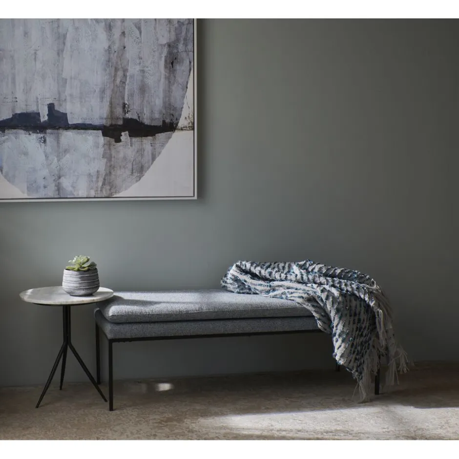 Pomax Plaids-LINDO - plaid - polyester / acrylique - L 150 x W 125 cm - gris bleu