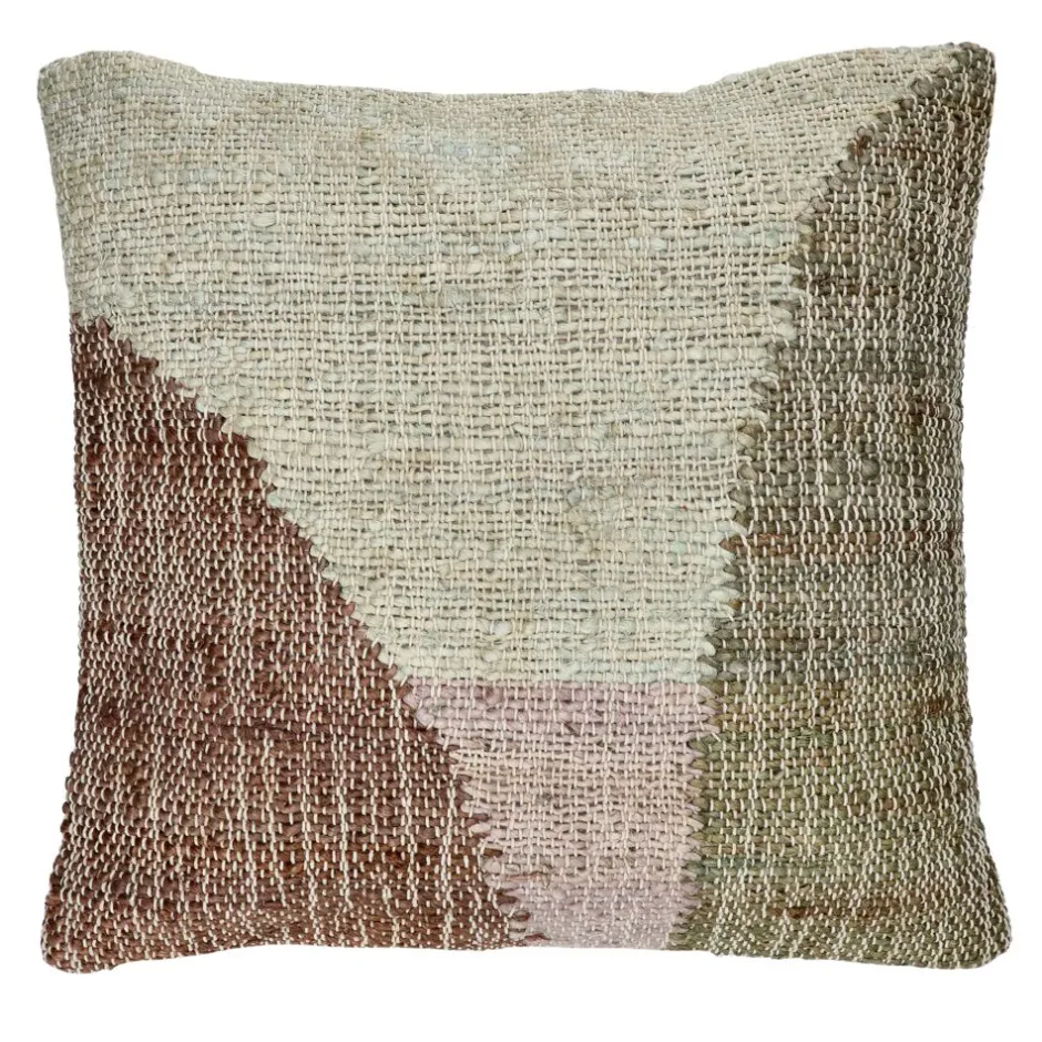 Pomax Coussins-LIVINGSTON - coussin - jute / coton - L 45 x W 45 cm - mix de couleurs