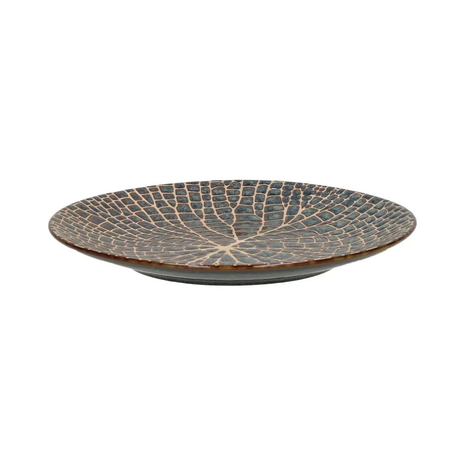 Pomax Vaisselle-LOTUS - assiette à dessert - porcelaine - DIA 22 x H 2,5 cm - bronze