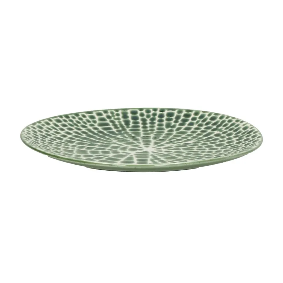 Pomax Vaisselle-LOTUS - assiette à dessert - porcelaine - DIA 22 x H 2,5 cm - vert
