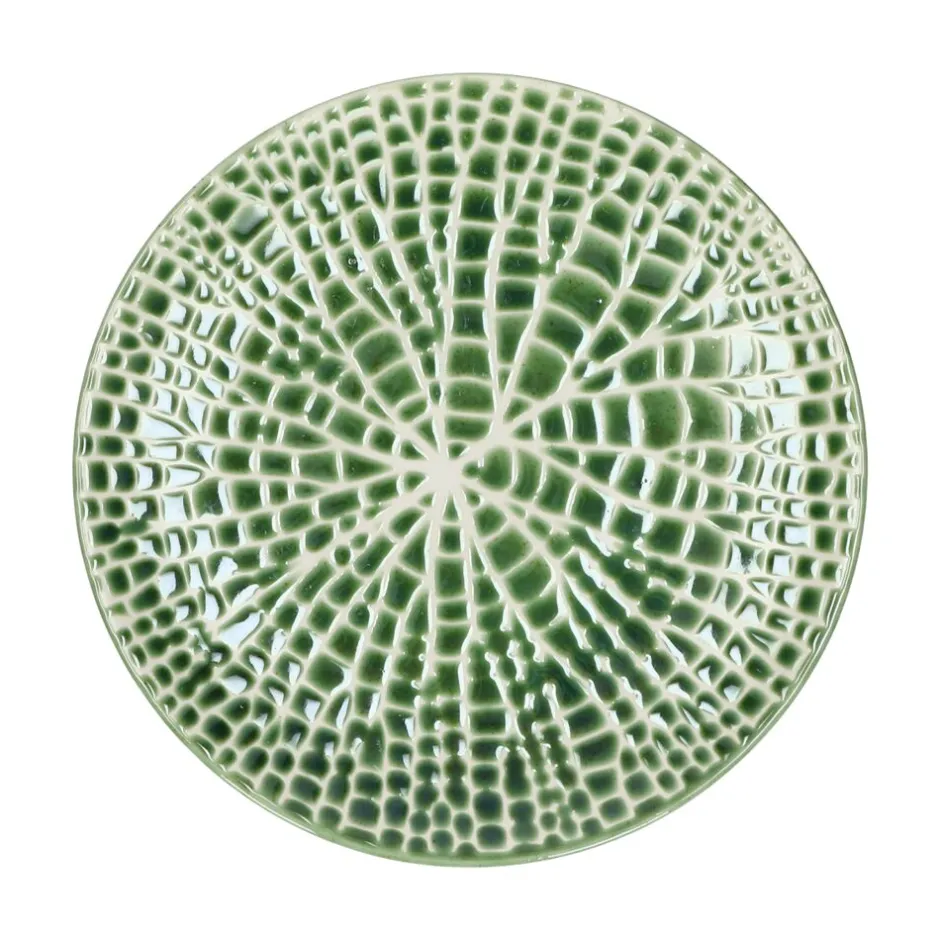 Pomax Vaisselle-LOTUS - assiette à dessert - porcelaine - DIA 22 x H 2,5 cm - vert