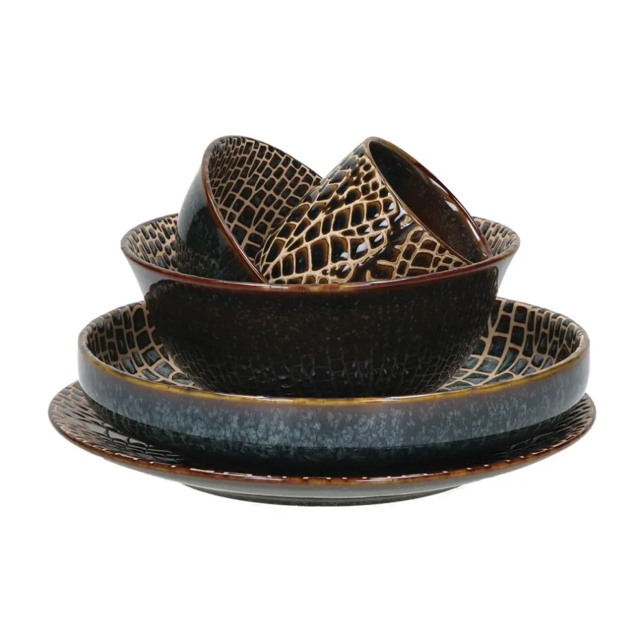 Pomax Vaisselle-LOTUS - bol à soupe - porcelaine - DIA 15 x H 7 cm - bronze