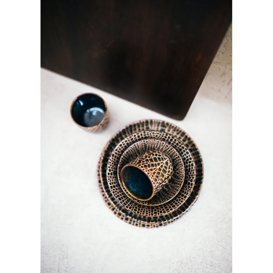 Pomax Vaisselle-LOTUS - bol à soupe - porcelaine - DIA 15 x H 7 cm - bronze