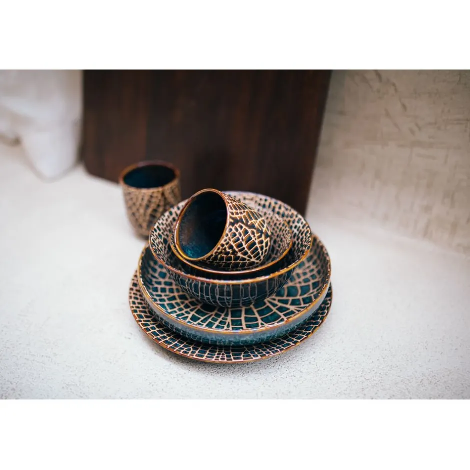 Pomax Vaisselle-LOTUS - bol à soupe - porcelaine - DIA 15 x H 7 cm - bronze
