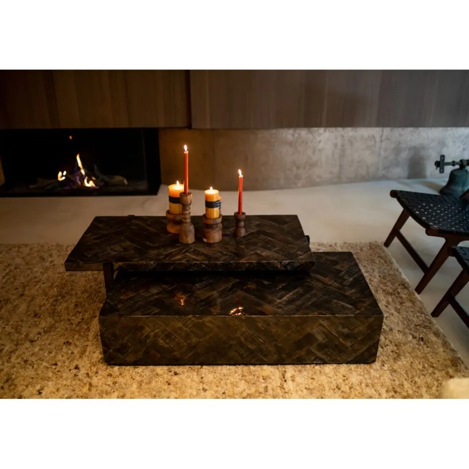 Pomax Tables Basses | Tables-LOXTON - table basse - bois de mangier - L 120 x W 60 x H 28 cm - brun foncé